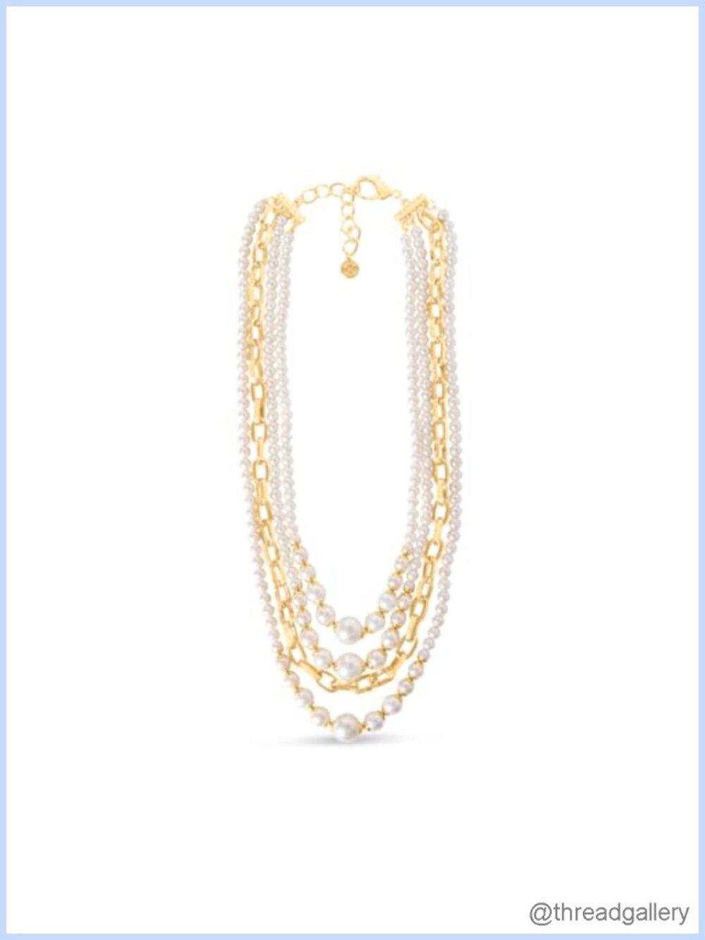 Martha Stewart Four Strand Pearl and Chain Necklace In Gold, Long, For Women